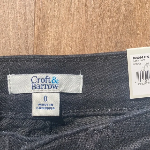 croft & barrow midrise cuffed black jean Capri size 0 - Picture 10 of 16